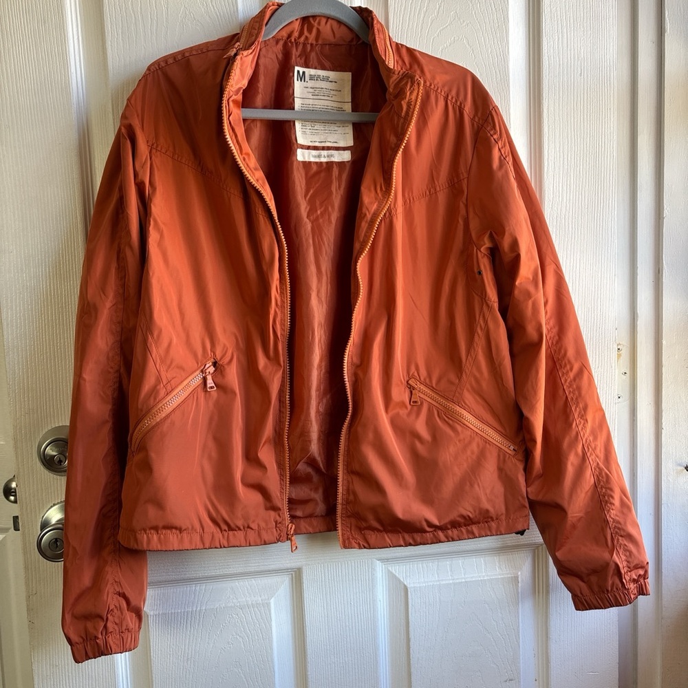 Threads & Heirs Field Hooded Zip Jacket Orange- Size M